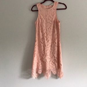 Francesca’s peach dress